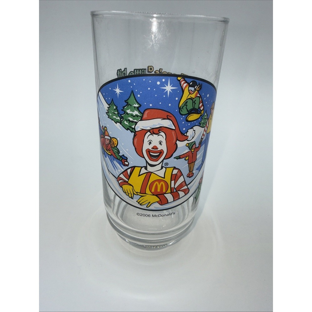 RARE 2006 RONALD MCDONALD'S FUN WINTER GAMES GLASS Collectible Promotional